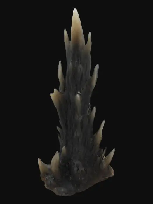 3D model for Very sharp dark stalactite