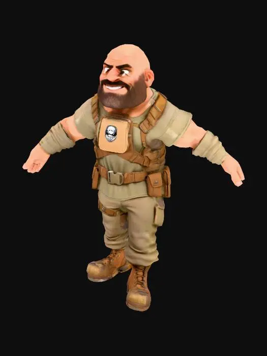 3D model for Adventurous Dwarf Warrior