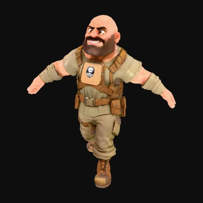 3D model for Adventurous Dwarf Warrior