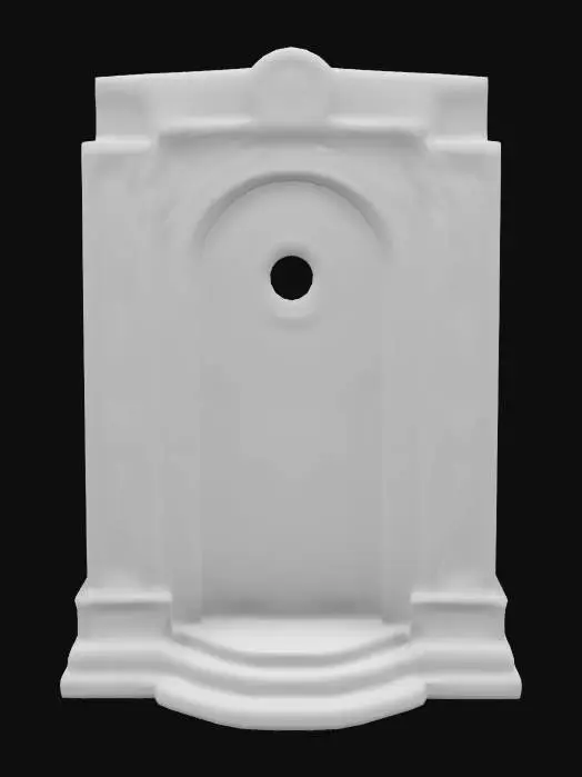 3D model for A towering, ancient gateway carved from black marble, its surface etched with glowing golden runes that pulse like a heartbeat. At its center, a swirling vortex of deep blue energy crackles with raw power, distorting the air around it. Wisps of mist curl at its base, and faint whispers echo from beyond, hinting at a forgotten realm waiting on the other side