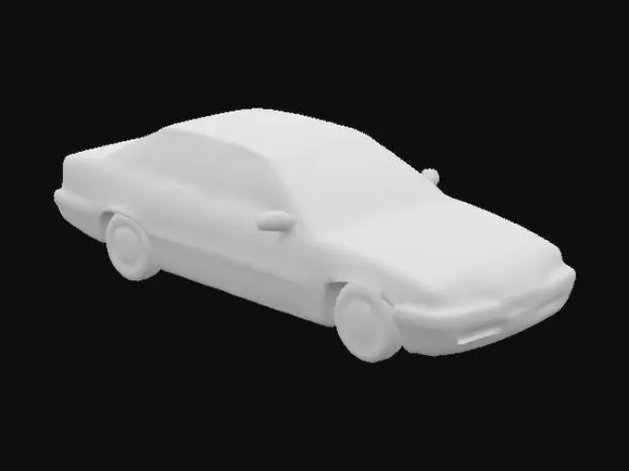 3D model for Red Sedan on Street