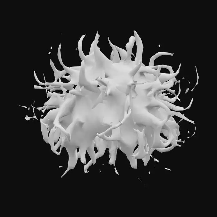 3D model for flaming wig hair glitched corrupted no head

