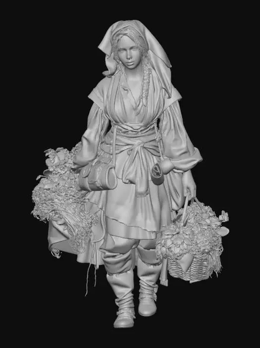 3D model for Forager in a Green Cloak