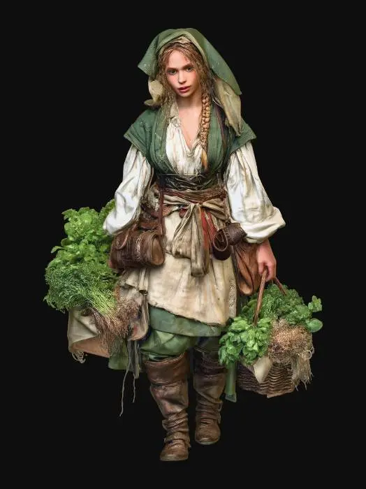 3D model for Forager in a Green Cloak