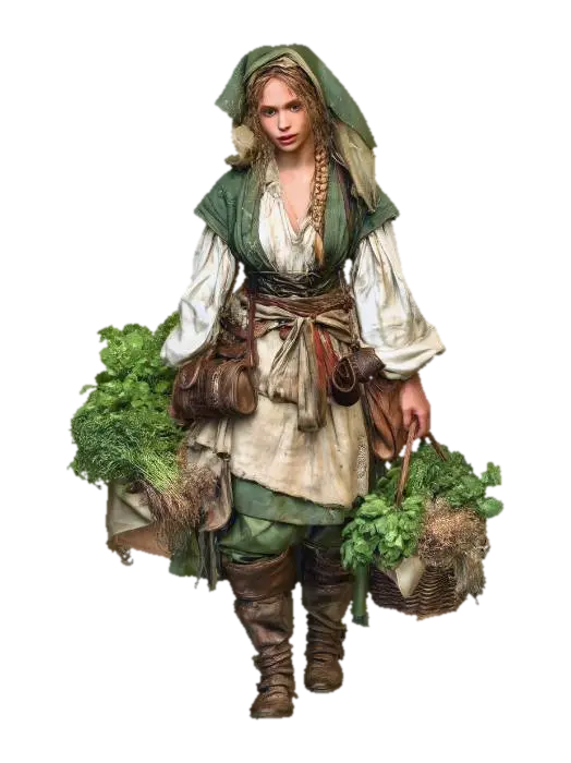 Forager in a Green Cloak - Ranger model 3D, wygenerowany przez AI