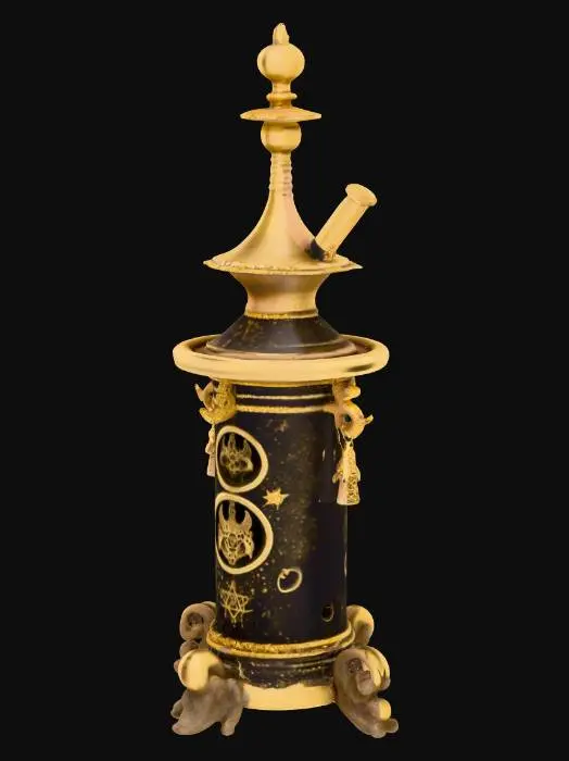 3D model for An occult-inspired incense burner adorned with gold embellishments