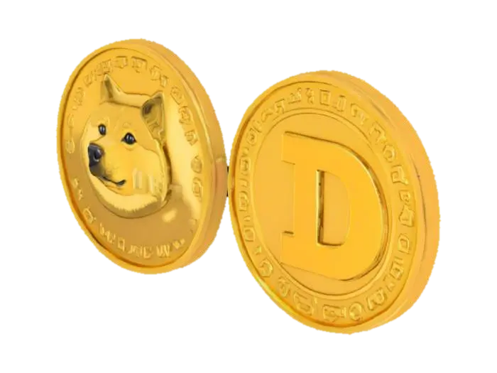 Dogecoin Coins - Crypto 3D model, AI generated