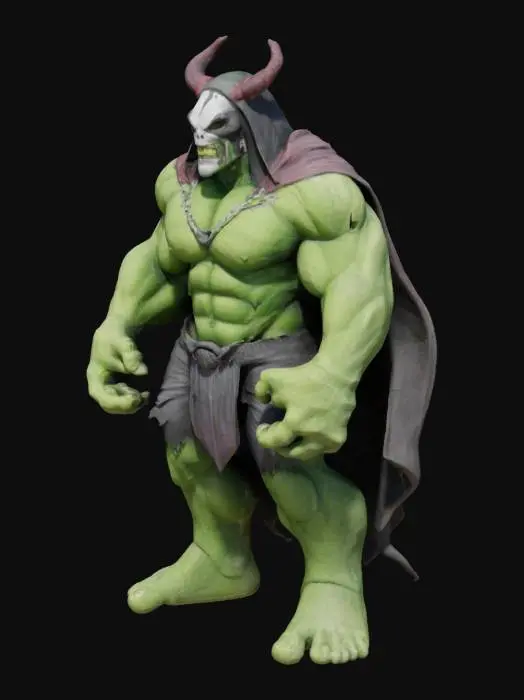 3D model for Spawn and hulk mixed into one being