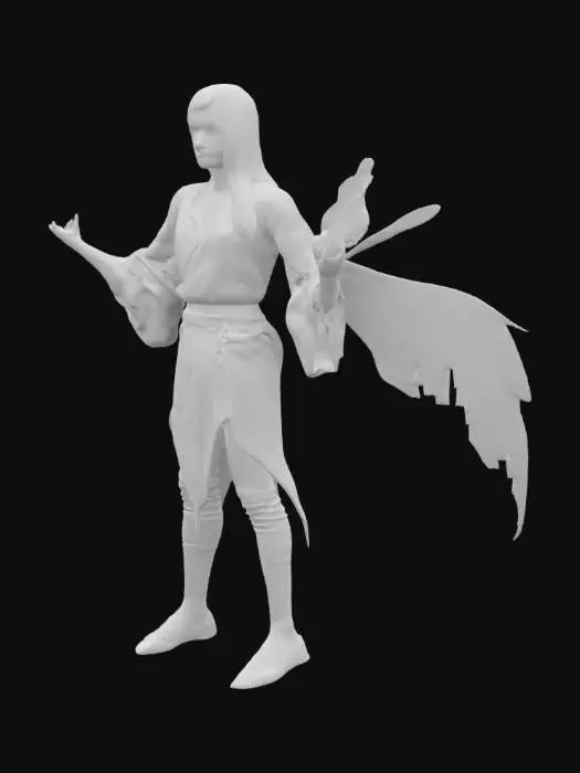 3D model for A Burning Hot fairy with Elemental Features to it like Pyro. Make it a male Sorceress with a Twisted trickster look to it