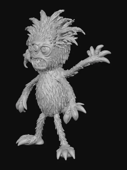 3D model for Green Furry Monster