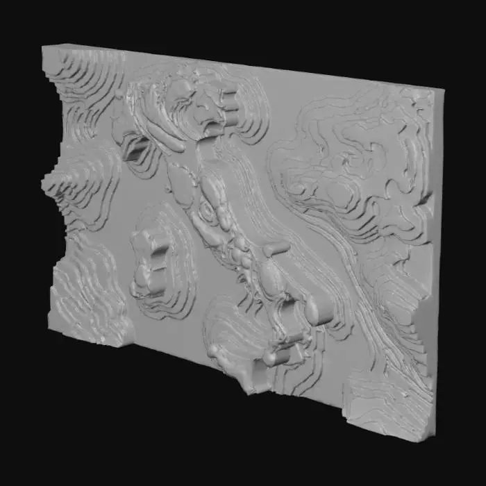 3D model for резное 3D пано из дерева на тему Италия, в виде чёрно-белого изображения карты высот, прямоугольные.