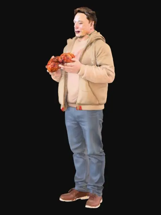 3D model for Илон Маск который кушает курочку барбекю