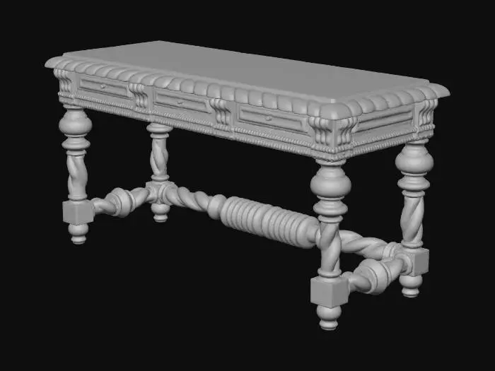 3D model for Ornate Wooden Table