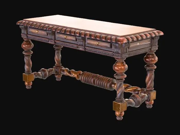 3D model for Ornate Wooden Table
