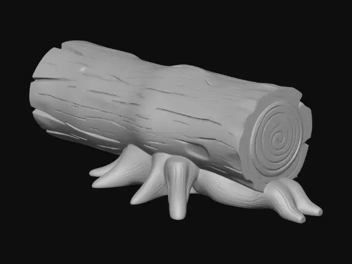 3D model for anime log no leaves no stump