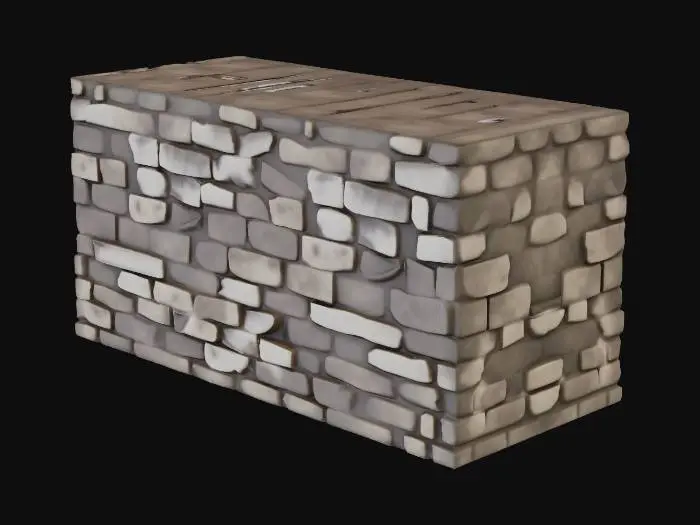 3D model for An anime medieval wall, just straight
and small no flags or windows no doors and flat