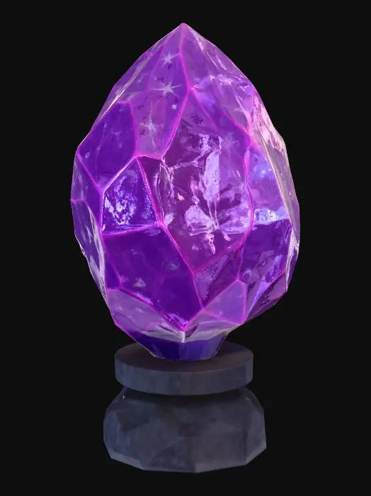 3D model for An anime magic glowing amethyst crystal