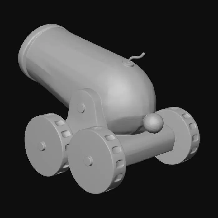 3D model for Cannon on Wheels