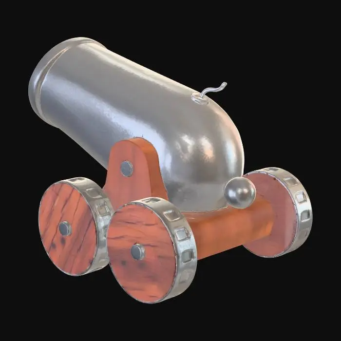 3D model for Cannon on Wheels