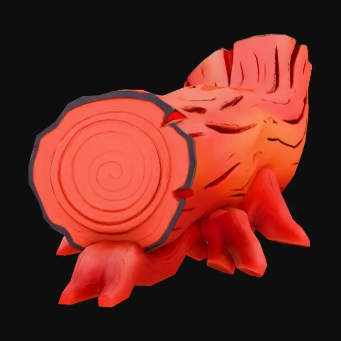 3D model for anime log no leaves no stump