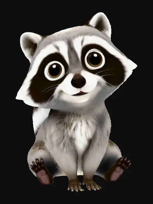 3D model for Einen niedlichen Waschbär darstellen