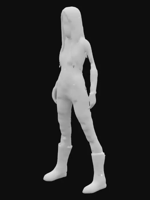 3D model for gothic Female vampire-ninja 3D model (A-pose, full-body): skinny beautiful Athletic fit female. Neon-blue metallic dreads + black hair to waist. gothic Half-mask, gothic beautiful female face. Outfit: Black/white suit w/ red embroidery (sleeves/chest/thighs). Textures: SSS skin, micro-wrinkles, gothic-punk latex cloth, PBR metals. Rig-ready, clean topology, UVs