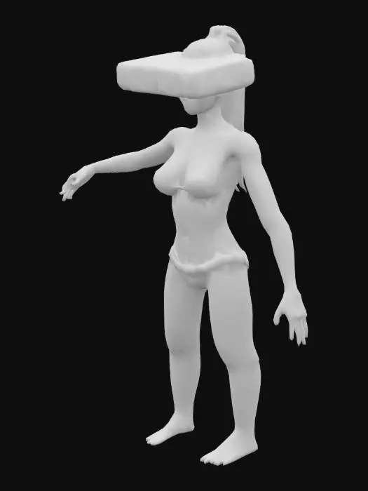 3D model for Ultra-detailed 3D render of a petite female fit beautiful nature cyborg 'Tank Metalhead'. holographic rusty metal. Hyper-realistic textures: oiled metallic skin fused with armored plating, rivets, and battle scars. Instead of a head, a rusted tank turret emerges, with 5 thick, cable-like dreadlocks made of braided steel chains and hydraulic hoses. Boris Vallejo-inspired palette: burnished copper, gunmetal, and blood-red tribal tattoos glowing across chest.  roaring mid-stride on a shattered battlefield, crushing debris under tank-tread boots. Dramatic sunset lighting accentuates chrome abs and dieselpunk exhaust pipes on shoulders. 8k resolution, Unreal Engine 5 realism, subsurface scattering on skin, octane render. Style: hybrid of biomechanical horror and heavy metal album art. T-posed.