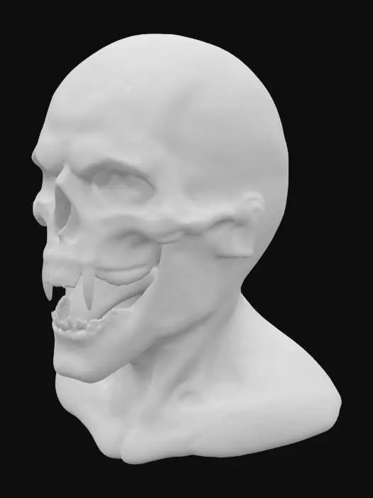 3D model for haz una calavera de roca con la boca  muy abierta como si estuviera sufriendo con los ojos de con luz emisiva de fuego , la calavera es de un humanoide con una mezcla de golem no tiene que tener formas tan humanas #emblem#