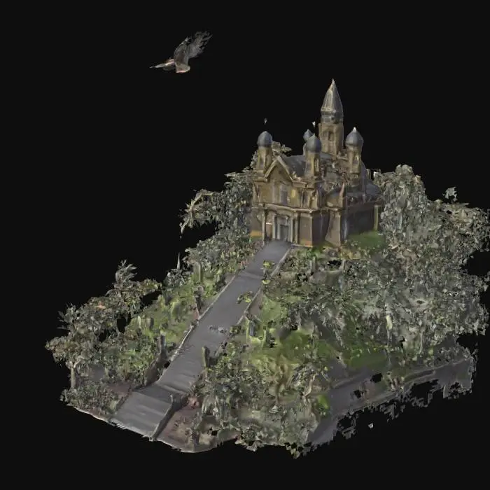 3D model for #AroundTheWorld#, [Bogota] Haz el cerro de monserrate estilizado con un condor grande encima de la iglesia de monserrate 
