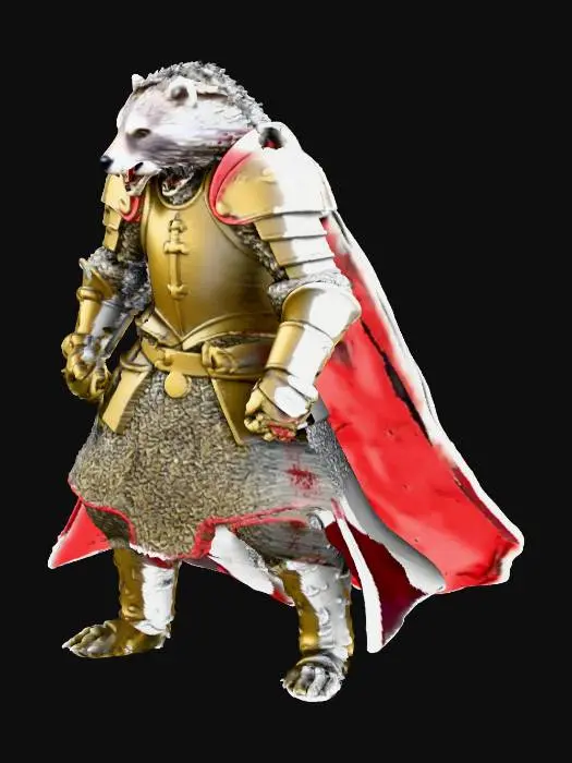 3D model for Knight Bear Warrior