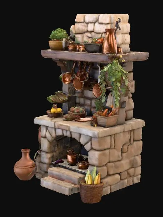 3D model for Rustic Kitchen Hearth