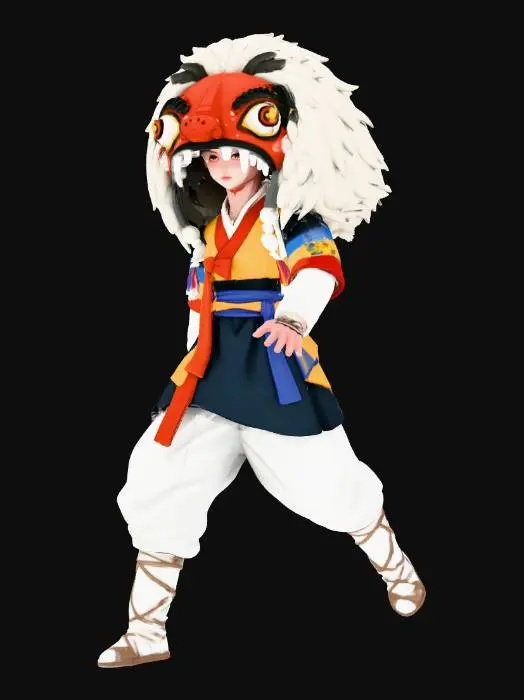 3D model for Dragon Dance Performer