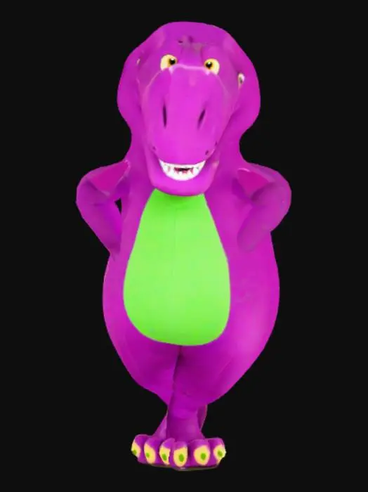 3D model for Barney The Purple Dinosaur costume with Tail Purple Character