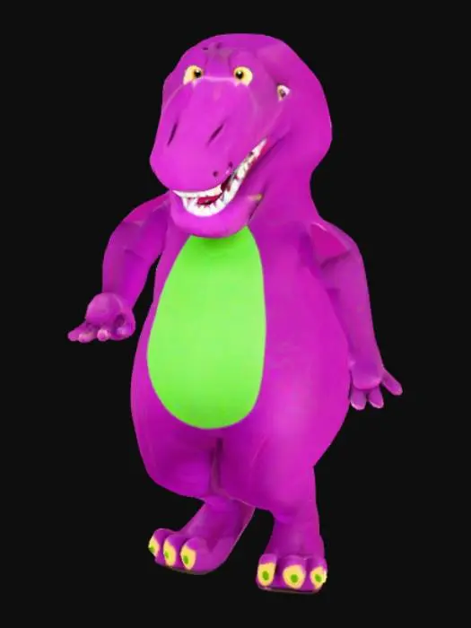 3D model for Barney The Purple Dinosaur costume with Tail Purple Character