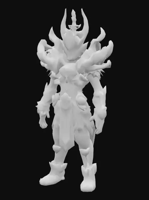 3D model for [Bangkok] A a futuristic giant guardian (Yaksha) inspired by the iconic statues of Wat Arun (Wat Jaeng) in Bangkok, Thailand. The design merges traditional Thai elements — intricate armor, ornate patterns, and majestic posture — with advanced futuristic aesthetics. The Yaksha is built with sleek metallic surfaces, glowing neon lines in Thai patterns (such as kanok motifs), and cybernetic enhancements. Its armor is a fusion of traditional Thai ceremonial wear and high-tech exoskeleton plating. The color palette combines emerald green, gold, and electric blue, with parts of the body emitting soft neon light. The atmosphere is set in a high-tech city or a temple floating in a sci-fi universe, under a starry or holographic sky, Style: Hyper-realistic cyberpunk.