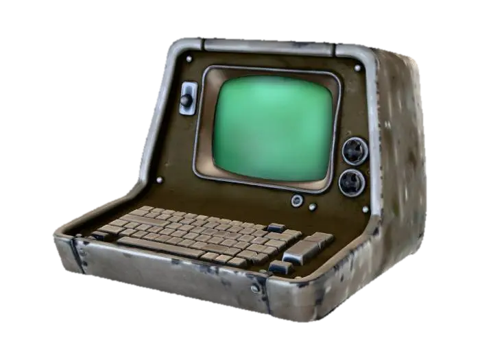 Retro Terminal - Computer 3D model, vytvořený pomocí AI