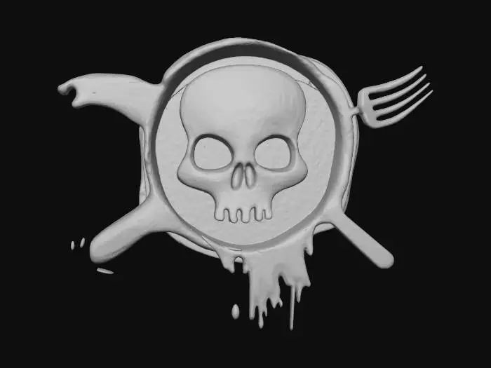 3D model for Skull and Kitchenware Emblem