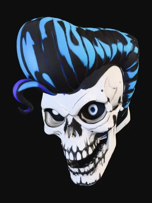 3D model for Rockabilly Skull