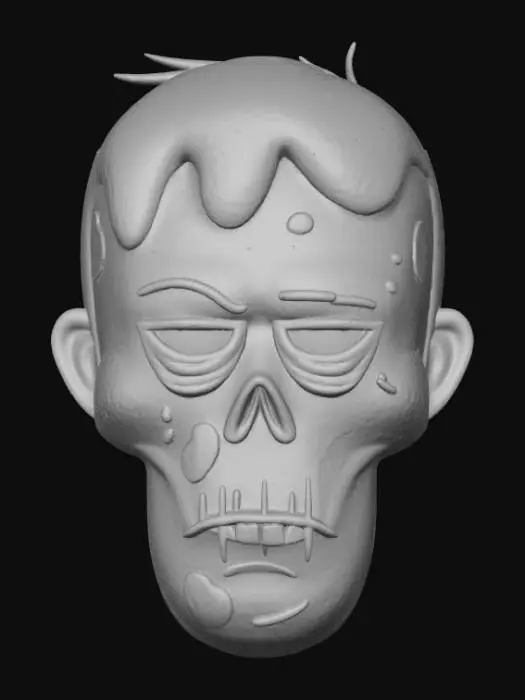 3D model for Zombie Face Clipart