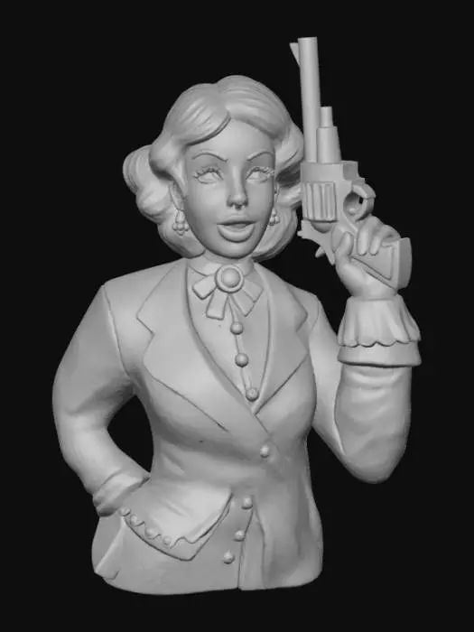 3D model for Lady with Gold Revolver