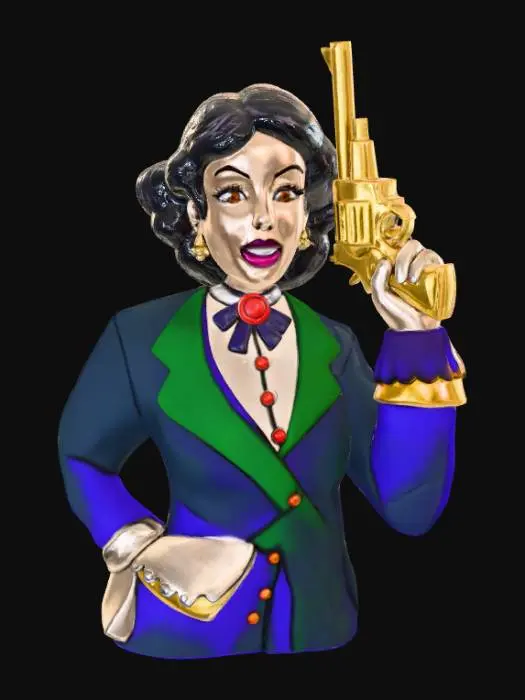 3D model for Lady with Gold Revolver
