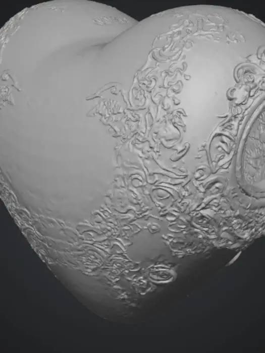 3D model for A heart shaped bead