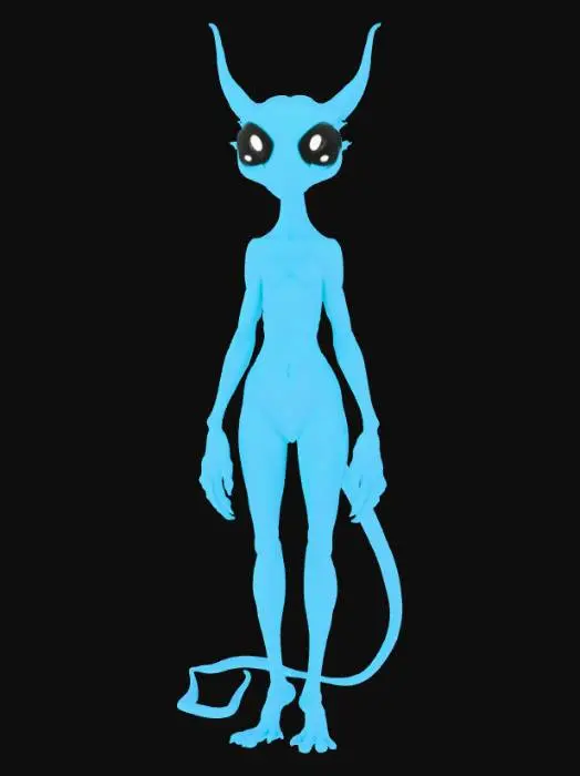 3D model for A bipedal creature glowing green