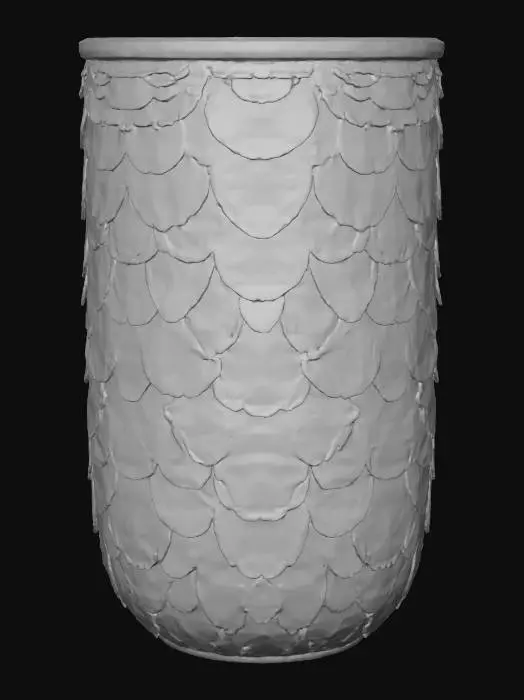 3D model for a pencil cup with dragon scale design