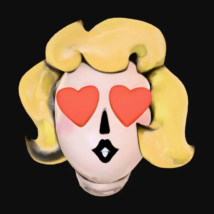 3D model for Heart Eyes Emoji Art