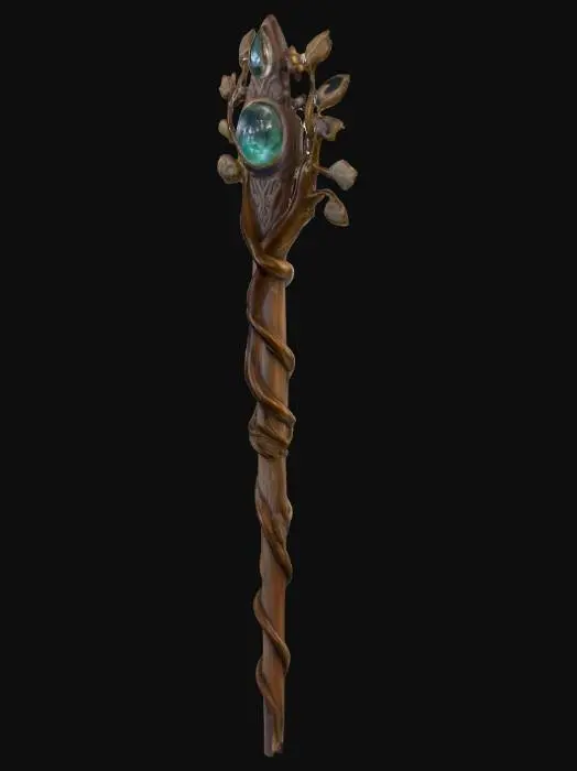3D model for magic wand, similar to the ones seen in Harry Potter Series, druid theme