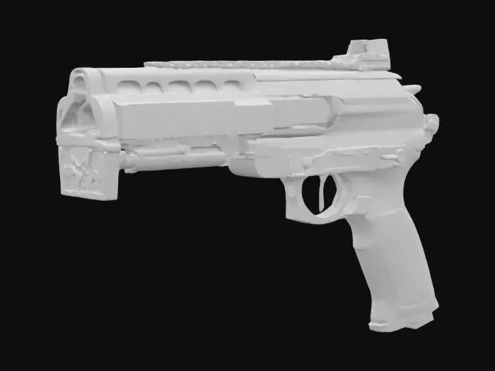 3D model for huge semi-automatic pistol, huge barrel, Game Asset, Ultra Realistic, Unreal engine 5 FPS game, Call of duty 
