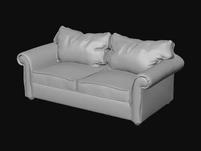 3D model for Dirty old plaid couch, high quality, realistic