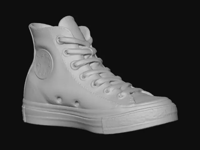 3D model for converse all star shoes, orange coloring, best quality, detailed, clean and detailed.
