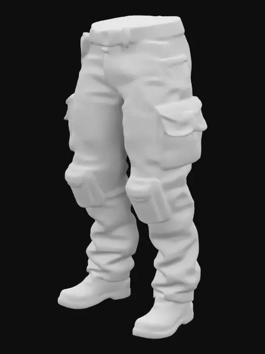 3D model for mechanic tool pouch tactical pants, tool pouches, realistic, padded armor fabric